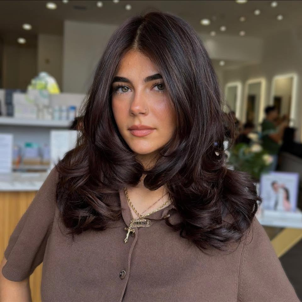 Polished layered hair by Mikayla at CUTBYMK